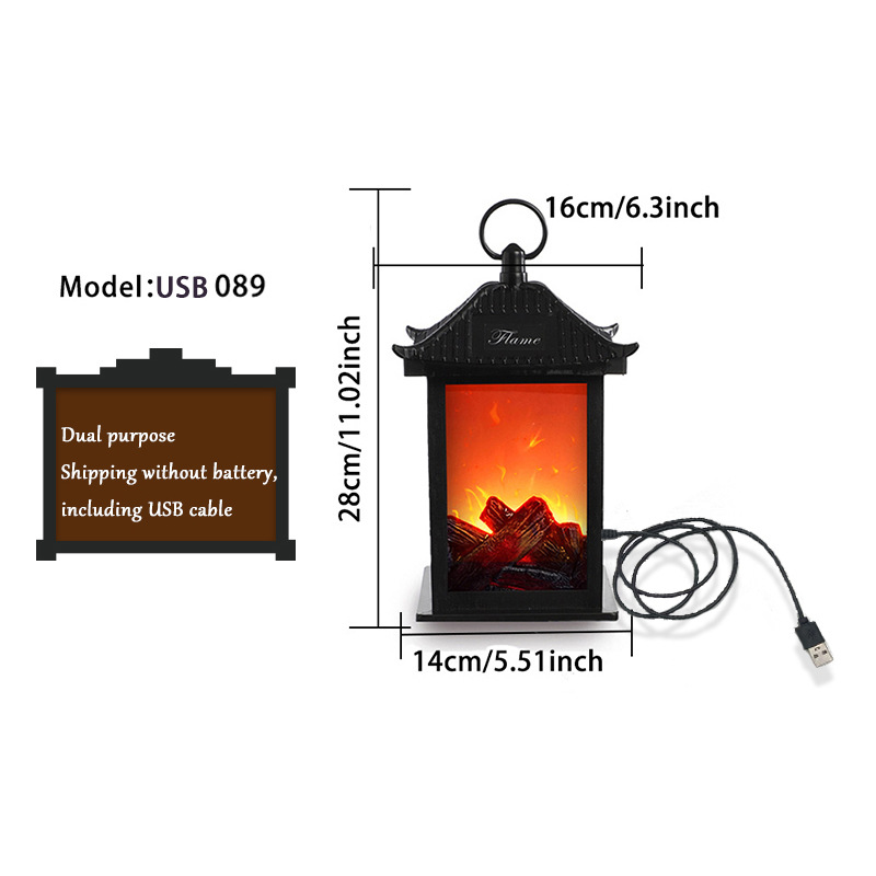 Amazonas Nueva simulación de fuego de carbono llama lámpara LED retro moda artesanía chimenea viento lámpara creativa decoración Decoración