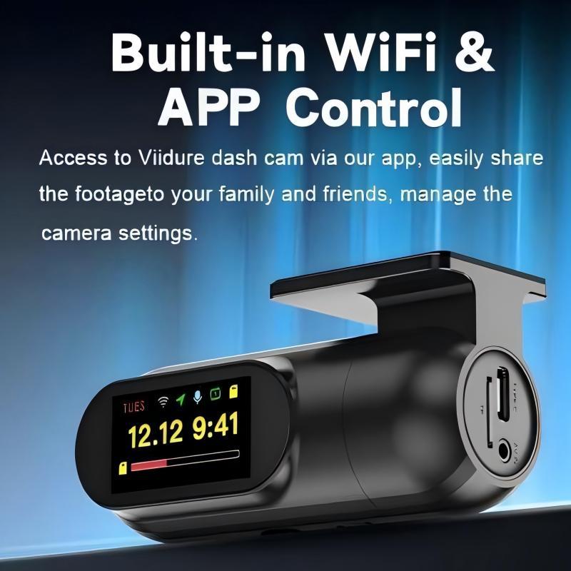 Cross-Border 2.5K High-Definition Hidden Single-Lens Dash Cam with Wifi Time-Lapse Recording and Gps Tracking