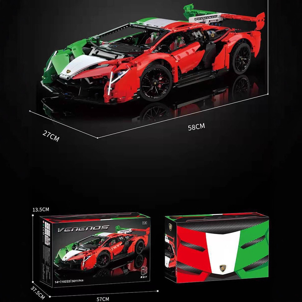 K Box 10222 Lamborghini Veneno, Bloques de Construcción de Partículas Pequeñas, Juguete de Ensamblaje para Niños, Regalo para Coleccionistas