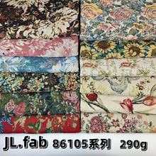 廠家批發油畫風面料服裝箱包鞋帽抱枕DIY花朵布料連衣裙家居裝飾