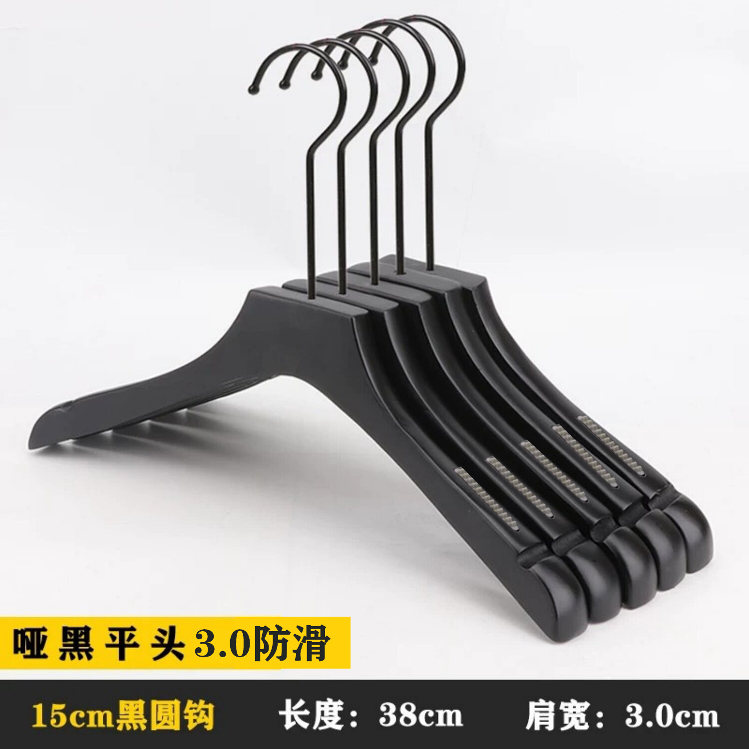 Perchas de Madera Maciza Antideslizantes con Pinzas para Tienda de Ropa image 32