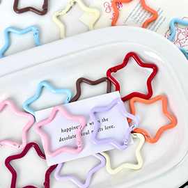 彩色五角星烤漆金属弹簧扣包挂钥匙扣头串珠手工diy材料饰品配件