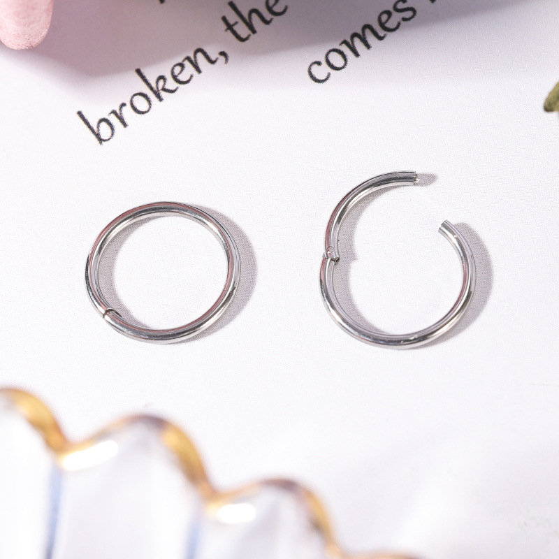 F136 Titanium Alloy Seamless Nose Ring - Gold 1.2x12mm Closed Ring for Nostril Piercing detail image 8