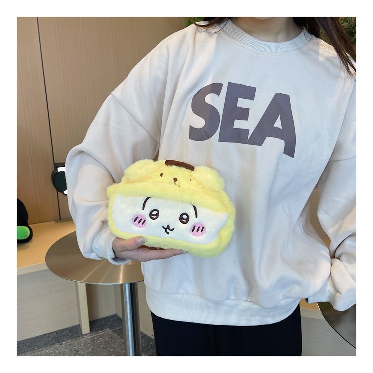 Bolsa de pelusa Usachi Gyi pequeña bolsa de mano de peluche de ocho bolsas lindas ins de gran capacidad agarrar muñeca bolsa de almacenamiento