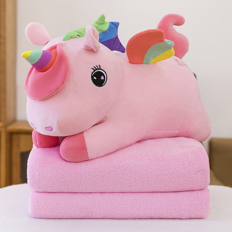 Manta de aire acondicionado de dibujos animados, almohada, edredón, almohada de siesta multifuncional dos en uno, venta directa de fábrica, comercio exterior al por mayor