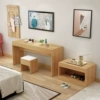 140 long shallow walnut + side cabinet + stool