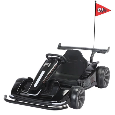 Electric remote-controlled folding go-kart Qatlanan elektrik velosipedlər - drift-model-in-black-paintdual-drive-24v-dual-batteries-wheelbase-adjustment-throttle-and-brake-remote-control-bluetooth-early-education-official-standard-configuration