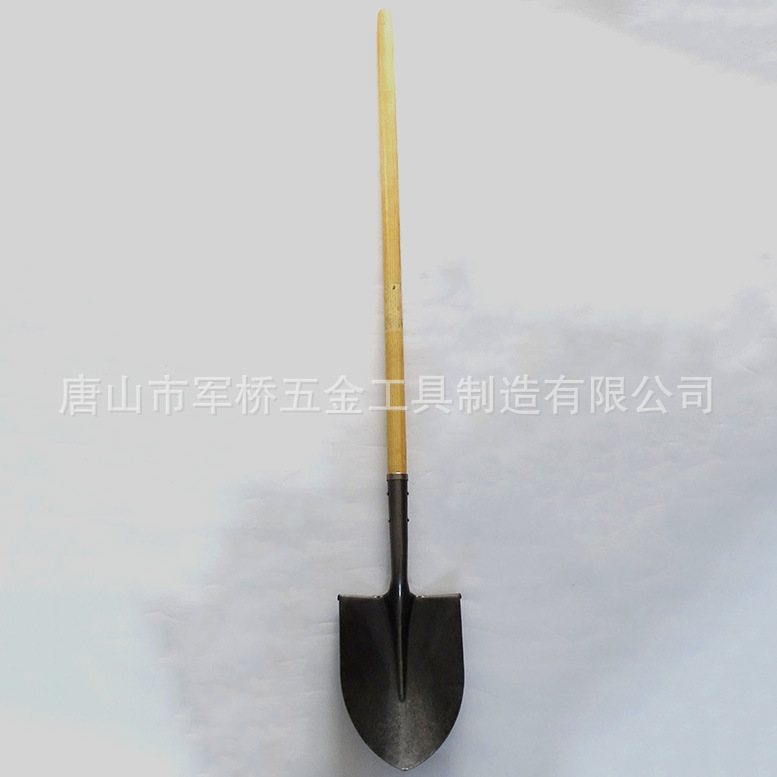 厂家批发出口中东市场锰钢木柄大铁锹尖头方头铁铲