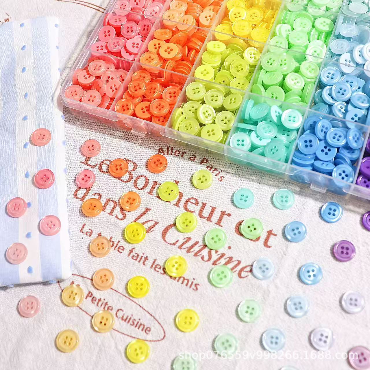 Four-Eye Colorful Pearlescent Resin Buttons Clothes Buttons Shirts Kidsren's Handmade DIY Materials Creative Jewelry Accessories