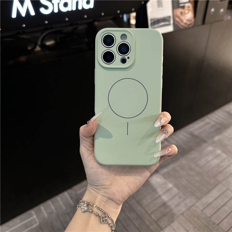 Apple 16promax 携帯電話ケースに適した細いサークル磁気吸引肌の感触 iphone17 ソリッドカラー磁気吸引ケース 15 シリコンケース|undefined