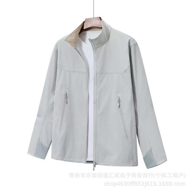 Little Sun's Same Model M8 Stand-Collar Softshell Jacket, Lightweight, Wear-Resistant, Breathable, Windproof, Water-Resistant Outdoor Hiking Jacket for Men and Women