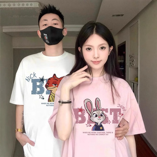 Summer Pure Cotton Short-Sleeved T-Shirt Couple Wear Lazy Style Loose Niche Design Tops for Men and Women Student Trendy Class Uniforms
