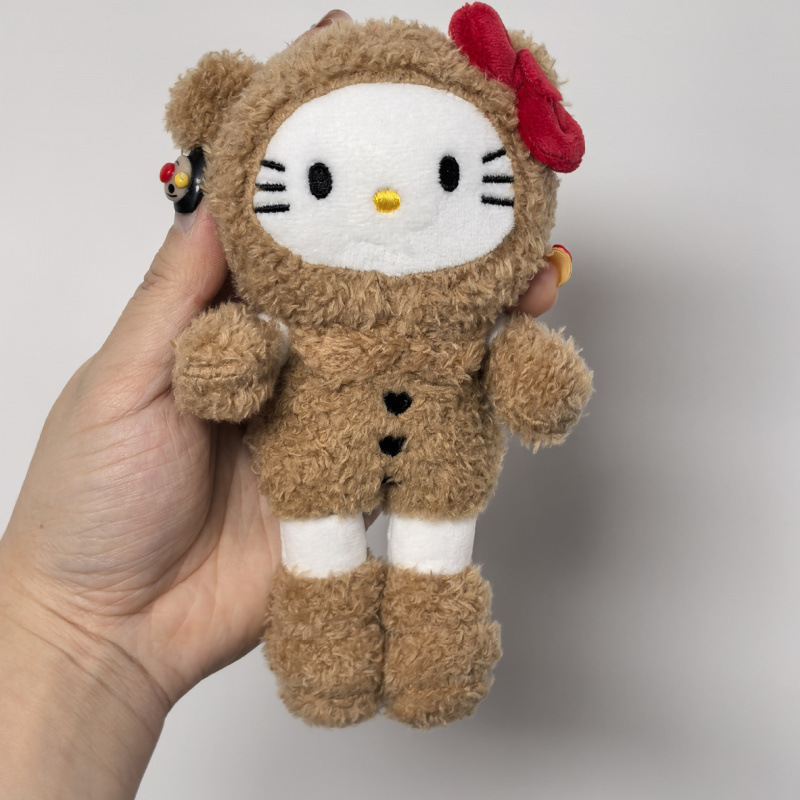 黑色草帽kitty帽宝宝挂件爱心扣公仔玩偶可爱赫本风挂饰钥匙扣|undefined