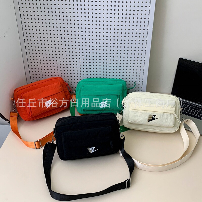 Sports Travel Macaron Color Simple and Fashionable Nylon Small Square Bag Waterproof Lightweight Versatile One-Shoulder Cross-Body Mobile Phone Bag