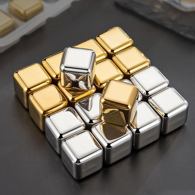 Stainless Steel Ice Cubes Food Grade 304 Quick-Freezing Ice Stones for Beer Whiskey with Clip Set Coffee Metal Ice Cubes Stainless Steel Ice Cubes Food Grade 304 Quick-Freezing Ice Stones for Beer Whiskey with Clip Set Coffee Metal Ice Cubes