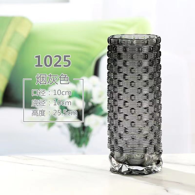 Botella de vidrio de escritorio de sala de estar flor de lujo ligera botella de vidrio de arte inswind rosa de alto nivel de cultivo de agua