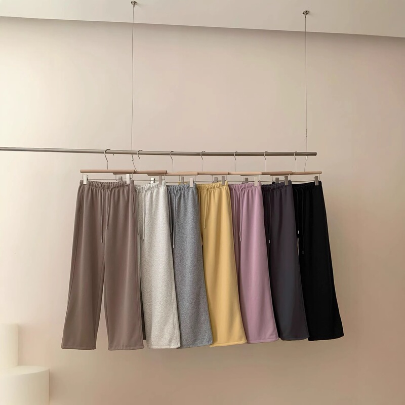 Two-way wear high-waisted straight-leg cuffed casual pants for women, spring loose-fitting versatile slimming high-waisted wide-leg sports sweatpants Two-way wear high-waisted straight-leg cuffed casual pants for women, spring loose-fitting versatile slimming high-waisted wide-leg sports sweatpants