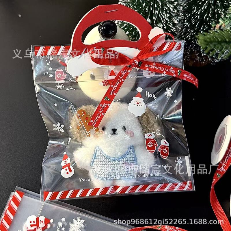 高颜值圣诞节包装袋礼品袋出物礼品打包袋氛围感打包装饰丝带卡头|undefined