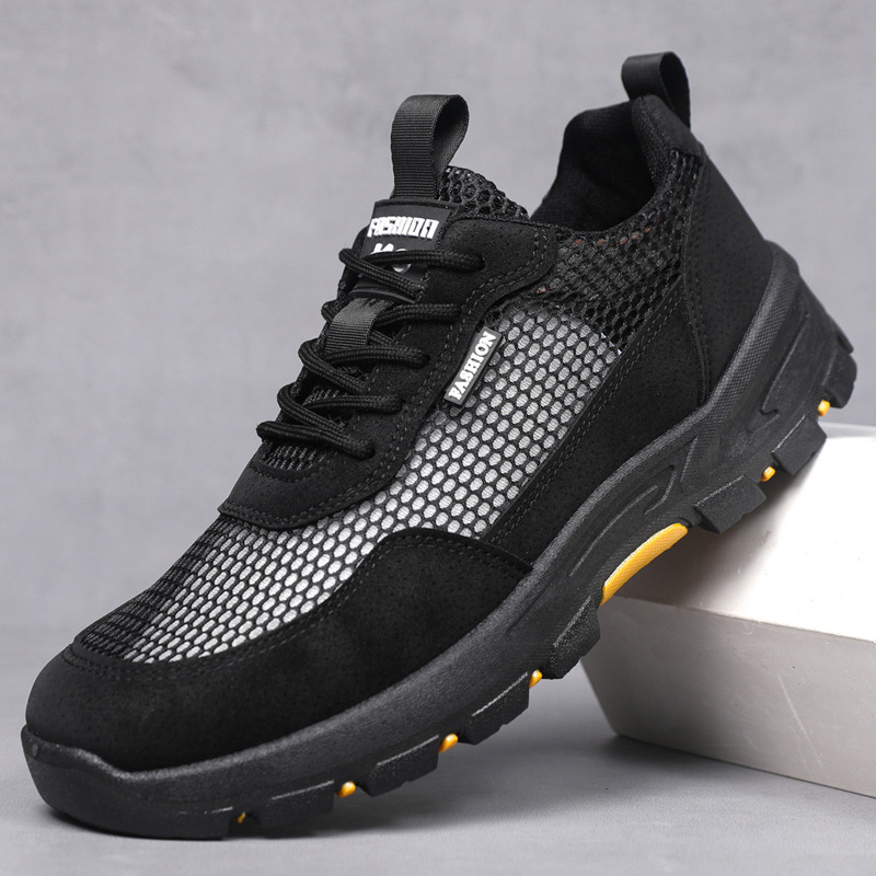 2025 New Mesh Shoes, Versatile Casual Shoes, Breathable, Non-Slip, Fashionable, Lightweight Mountaineering Sports Shoes for Men, Cross-Border Wholesale