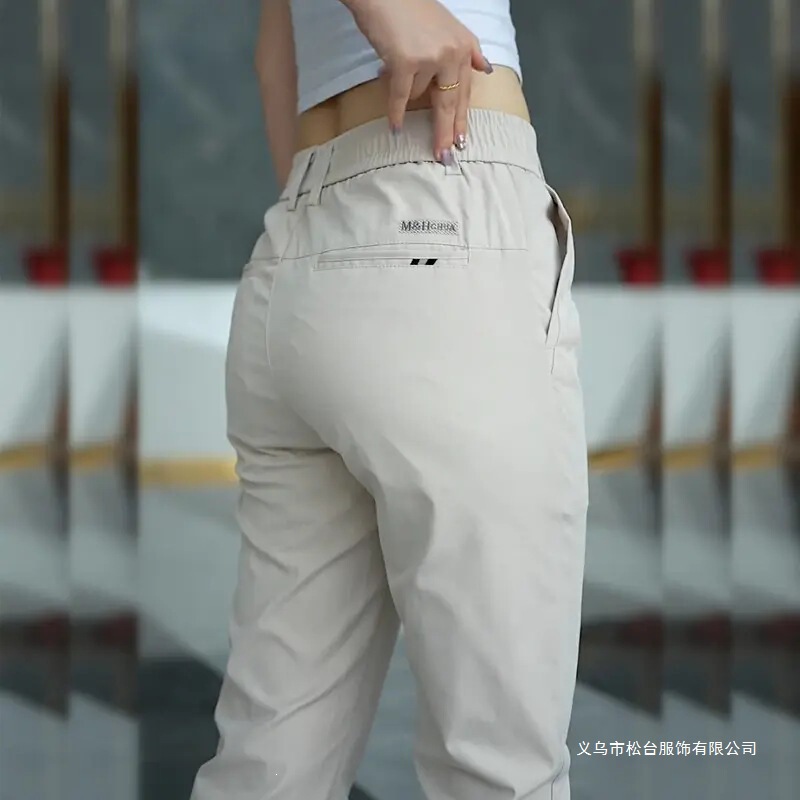 Light Khaki Casual Pants for Men, Business Trendy Men's Wear, Spring and Autumn Style, Drapey Straight-Leg Pants, Men's Long Pants