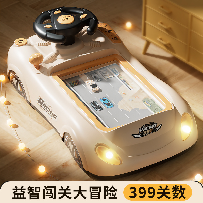 New Racing Adventure Kidsren's Educational Board Game Simulation Driving Car Game Console Steering Wheel Toy Car