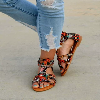 大码凉鞋 summer women flat shoes female sandals big size 43