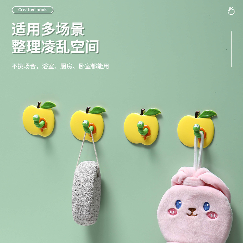 Nuevos ganchos de oruga transfronterizos lindos ganchos de animales de dibujos animados tridimensionales sin perforación y sin dejar ganchos de ropa de pegamento