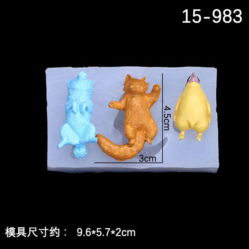 Serie animal perro bulldog gato fondant cake silicona molde DIY joyería hecha a mano llavero Decoración