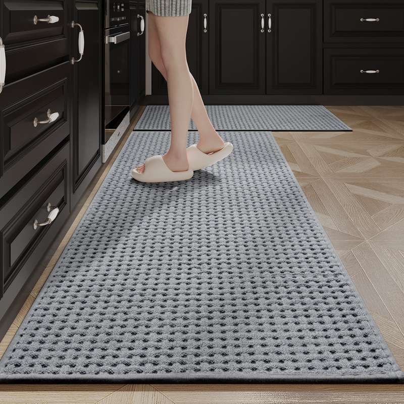 Alfombra de piso de cocina minimalista antideslizante lavable alfombra de piso largo resistente a las manchas absorbente alfombra de puerta de casa simple