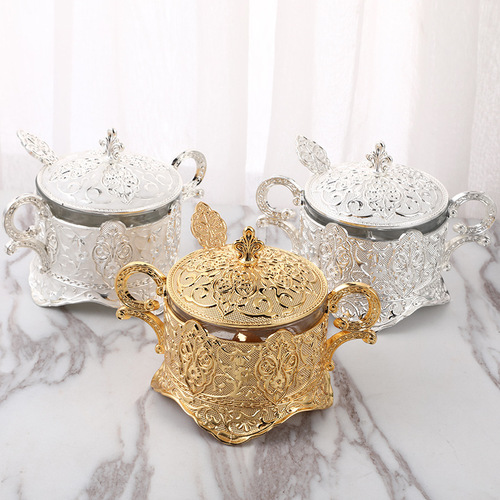 Manufacturer European glass seasoning box kitchen supplies creative ornaments sugar cup box household seasoning jar wholesale