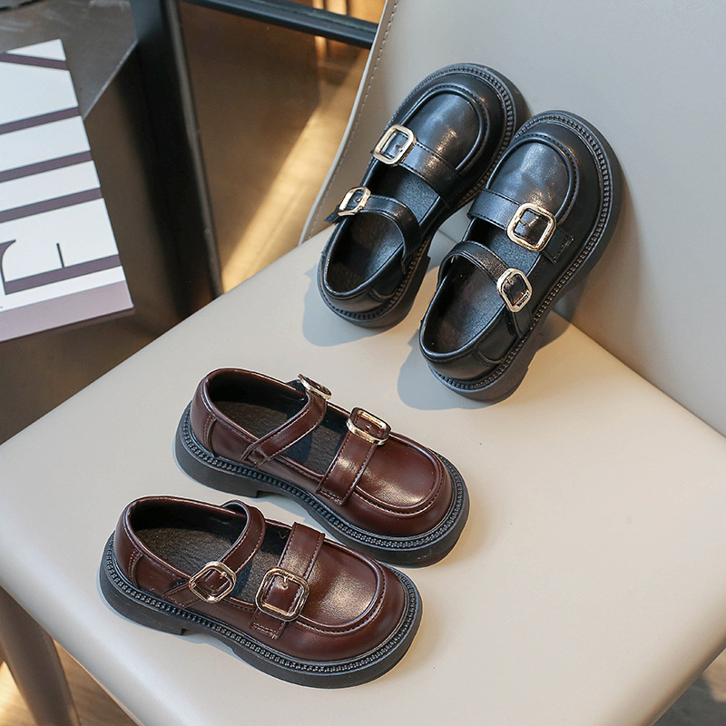 Zapatos de cuero para niñas 2026 primavera y otoño nuevos zapatos de rendimiento de suela suave para niños zapatos princesa de moda británica zapatos de moda