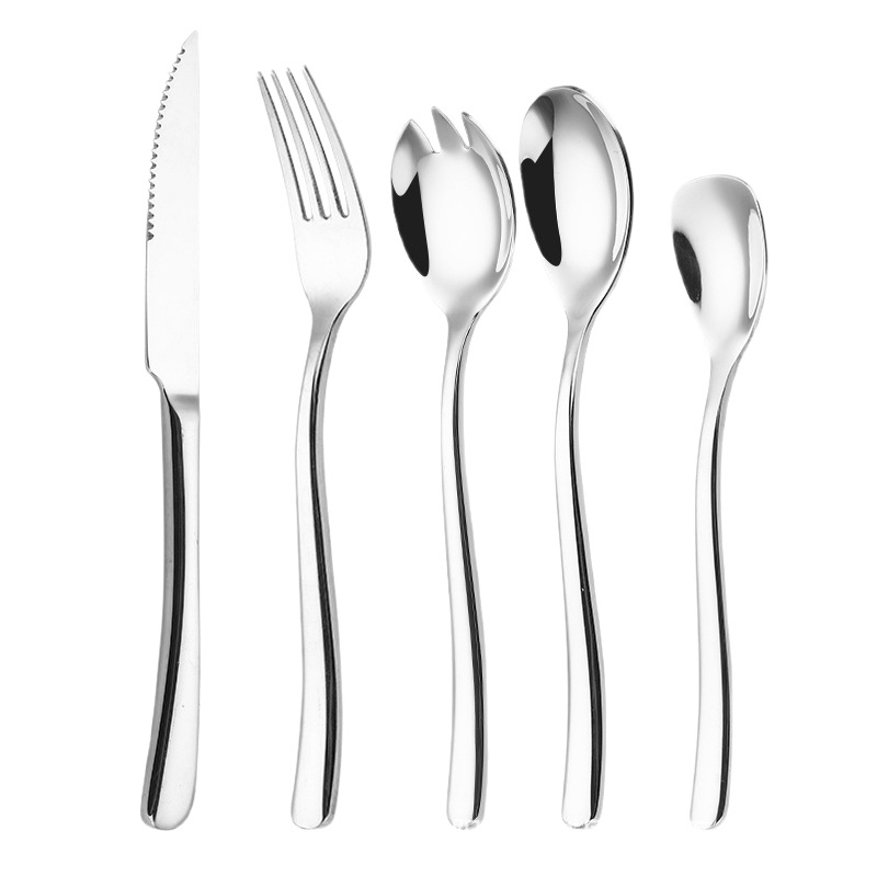 Cross-Border Stainless Steel Knife, Fork and Spoon Western Food Tableware Set Hotel Restaurant Steak Knife, Fork and Spoon Laser Logo