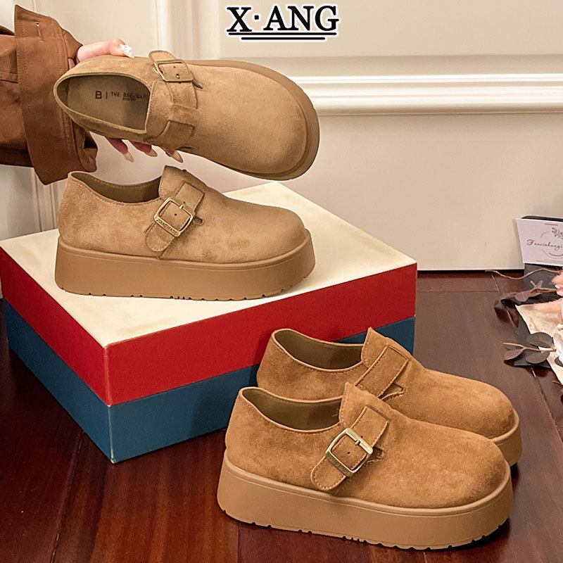 Leather version of ultra-soft thick-soled full-cover Birkenstock shoes for women, 2026 new model slip-on lazy loafers