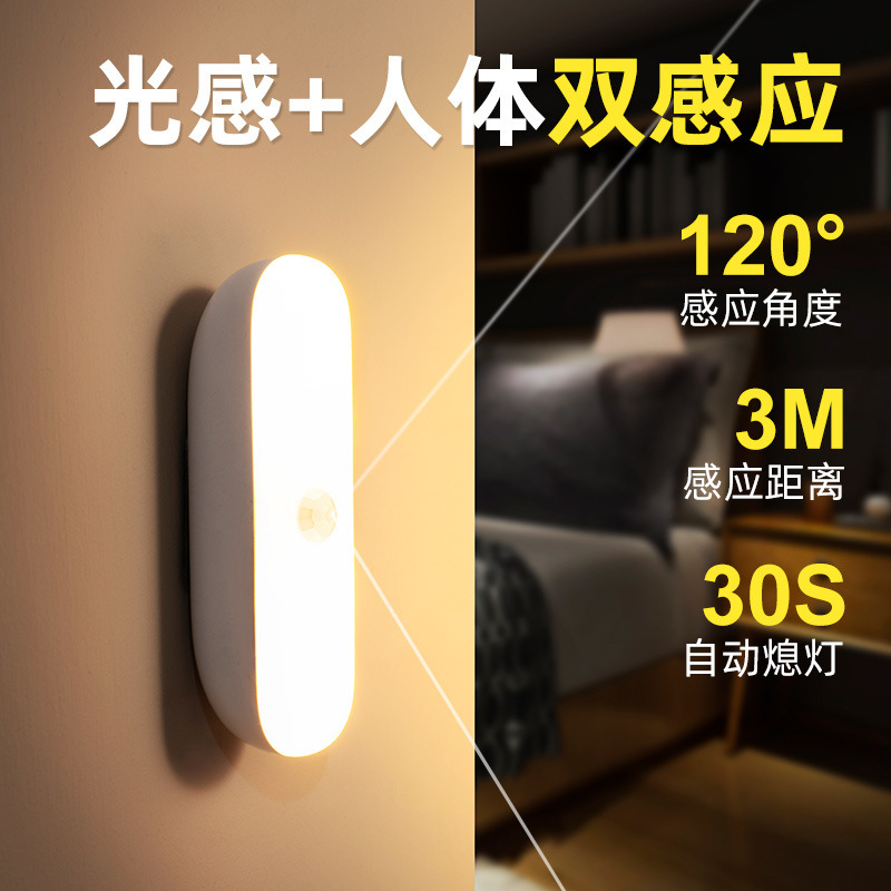 Cabecera de la cama dormitorio sin cables lámpara de gabinete lámpara de inducción humana pared lámpara de noche lámpara de pared lámpara de noche USB