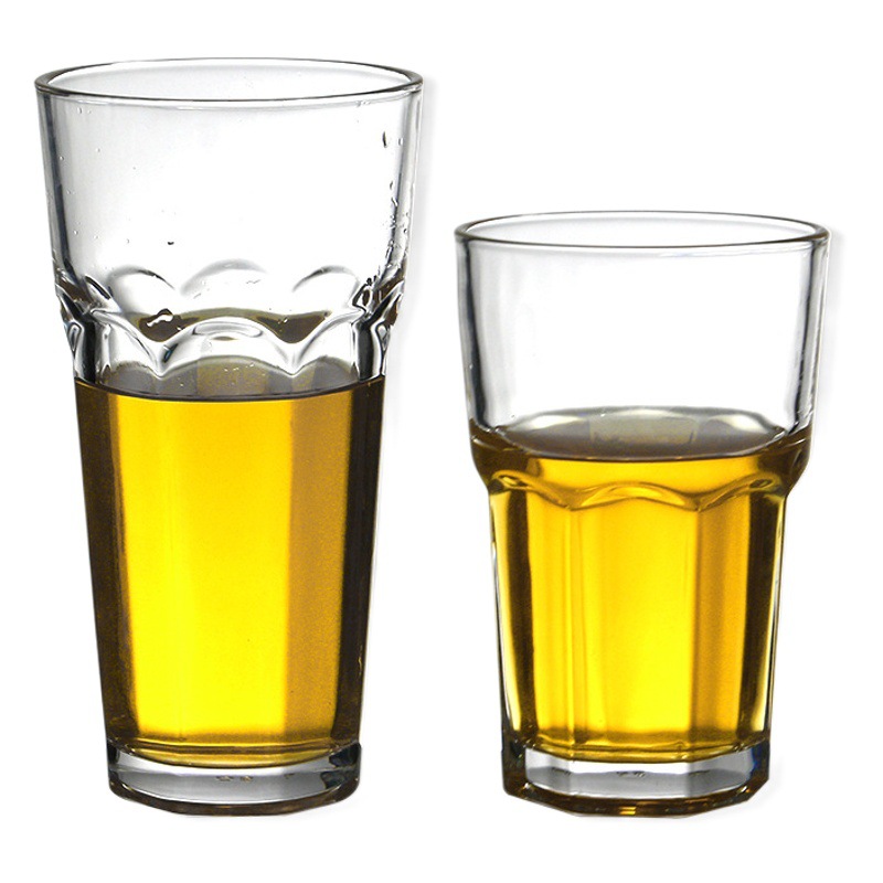 Vidrio octogonal taza de agua gruesa taza de jugo de gran capacidad 470ml hogar KTV bar cerveza vidrio