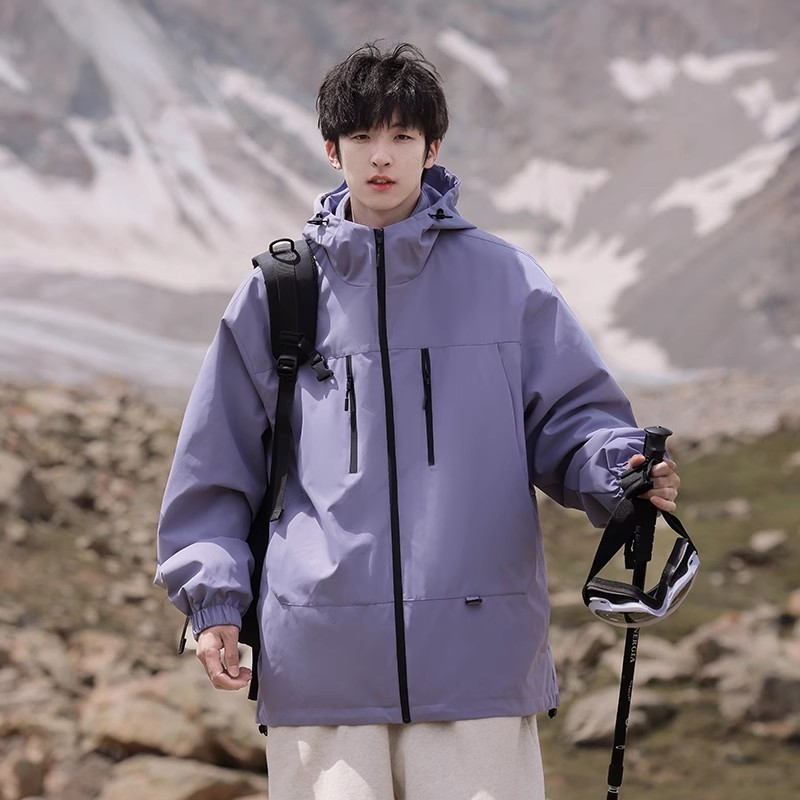 NASA春秋季防水登山服三合一可拆卸冲锋夹克外套男士2025新款衣服|undefined