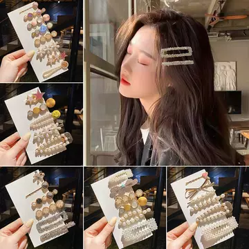 Korean ins pearl hair clip girl clip bb clip edge clip line clip bangs hair clip net red clip headdress girl - ShopShipShake