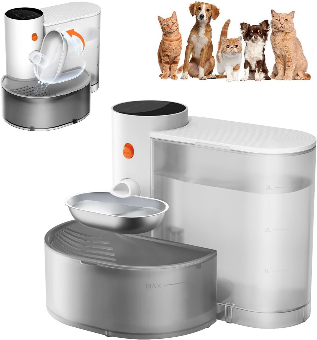 Fábrica al por mayor vertiente gatos mascotas agua corriente no enchufable alimentador de agua automático perro bebedor