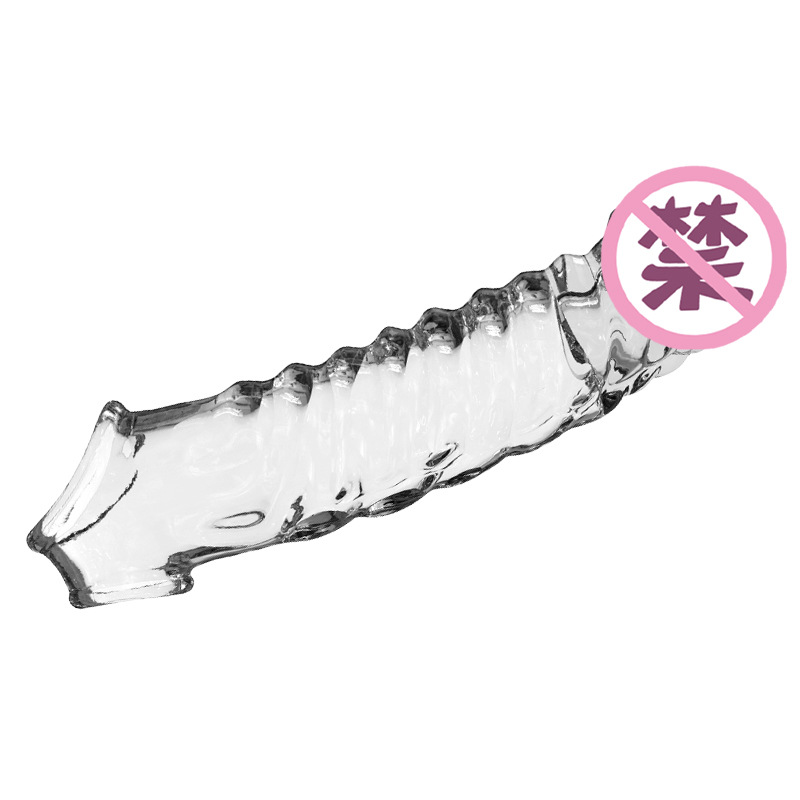 Vibrating Lock-On Penis Sleeve Extender, TPE Male Delay Sleeve, Manual Control — detail image 16