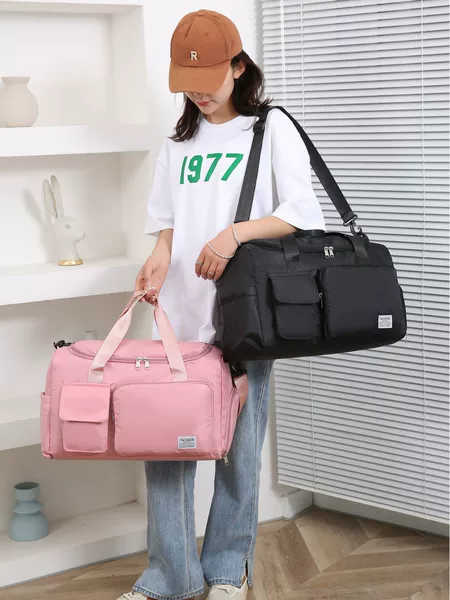 Cross-Border Hot-Selling Travel Fitness Storage Bag with Independent Shoe Compartment, Dry and Wet Separation Bag, Large Sports Tote, Shoulder and Crossbody Bag