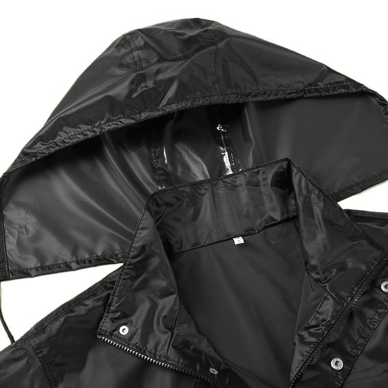 Raincoat, jacket, pleated skirt, short waterproof trousers
