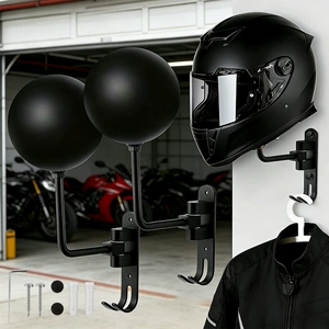 Wall-mounted motorcycle helmet rack suitable for various helmet holders, no-drill display stand, hat storage rack
