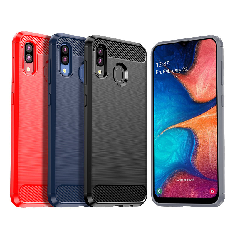 Suitable for Samsung Galaxy A20 Mobile Phone Case Samsung A20 Carbon Fiber Brushed Anti-Fall Mobile Phone Soft Shell Protective Cover Suitable for Samsung Galaxy A20 Mobile Phone Case Samsung A20 Carbon Fiber Brushed Anti-Fall Mobile Phone Soft Shell Protective Cover