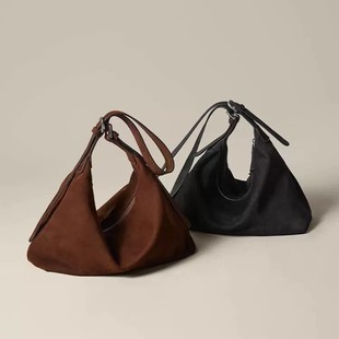 2024 New Arrival Qiuzhen Vegetable Tanned Binaural Hobo Bag Lazy Retro Shoulder Crossbody Bag Large Capacity Commuter Bag for Women