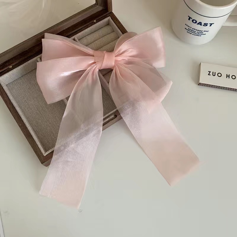 40g Weight Hair Clip Hair Accessories Type 1 Piece Quantity Daily Occasion Gauze Material Knot, Butterfly, Bow Knot Pattern Women's Gender Sweet Style Sweet Women's Knot Butterfly Bow Knot Gauze Hair Clip 4