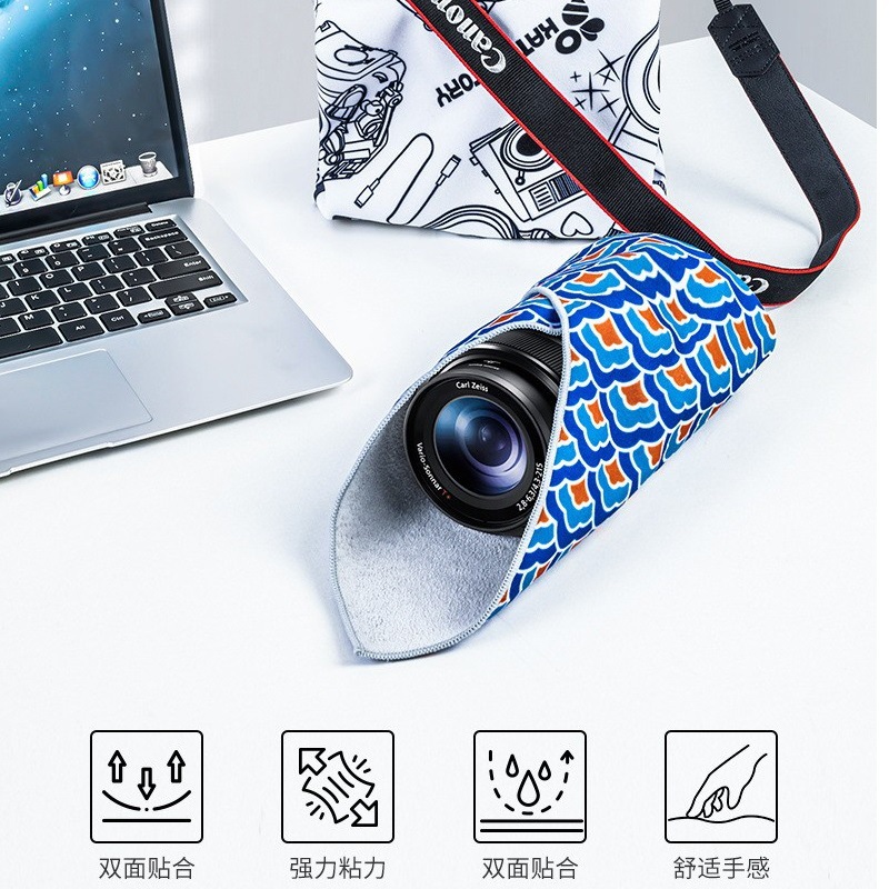 相机内胆包微单百折布单反相机收纳布护套相机魔术布魔术贴