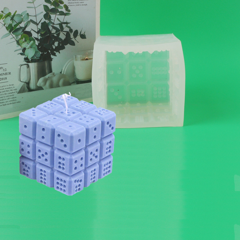 Multi-Cara multi-punto tridimensional dados aromaterapia vela molde DIY yeso jabón hecho a mano jabón molde de silicona en stock