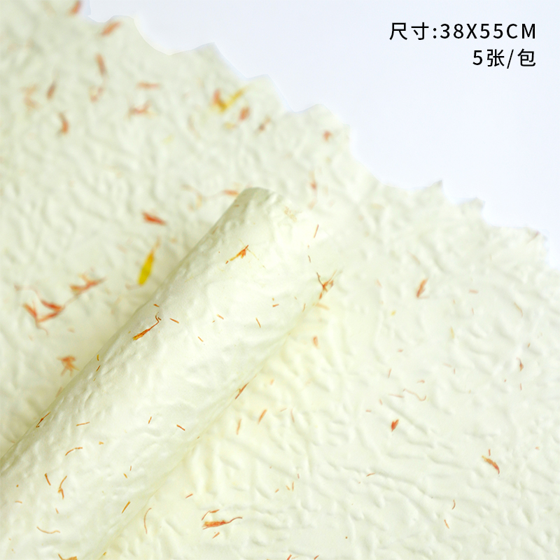 Papel de pétalos desgarrado a mano, papel de flores, papel de embalaje de flores de alta calidad, papel floral Dongba, papel floral al por mayor image 58