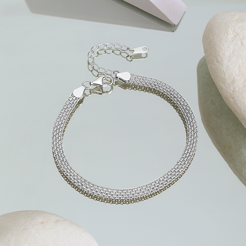 Bracciale in argento sterling stile freddo moda leggero lusso intrecciato cavo_voghion.com