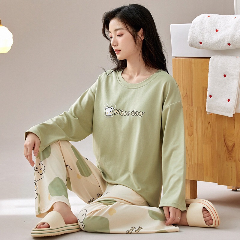 睡衣女春秋款纯棉2026年新款秋冬季甜美可爱休闲可外穿家居服套装